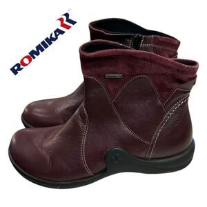 Romika by Josef Seibel Women Merlot Leather Suede Ankle Boots Booties 37 6 6.5